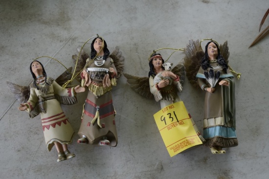 4 Native American Angel Ornaments
