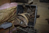 Plastic Tote of Vintage Cobbler's Shoe Stretchers