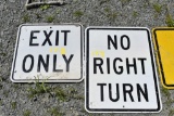 Exit Only and No Right Turn Signs