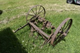 Vintage Implement Frame with Steel Wheels