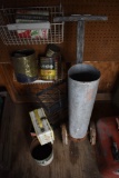 Antique Line Painter, Lunch Box, Old Oil Cans