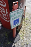 Reserved Parking Sign on Safety Pylon