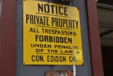 Notice Private Property Con. Edison Co. Sign