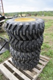 4 Camso 12-16.5 Skid Steer Tires on 8 Lug Rims