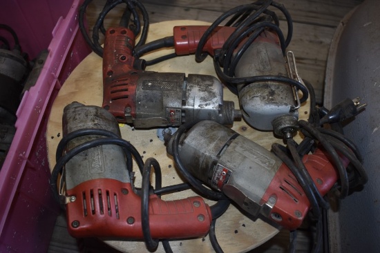 4 Milwaukee Electric Screw Guns