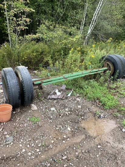 Homemade Green Trailer Axle for Moving Trailers