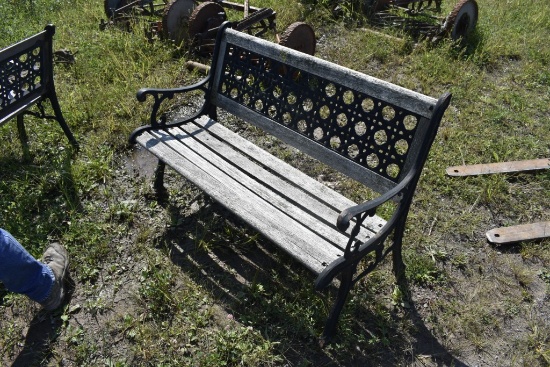 50" Wood Metal Bench