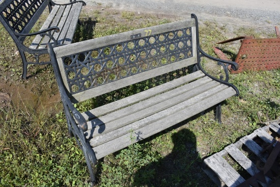 50" Wood Metal Bench