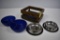 Crate with Dog Dishes