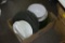 Box of Dishware and Rubber Place Mats