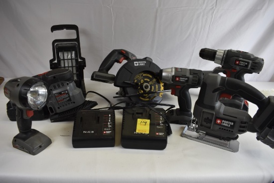 Group of Porter Cable 18V Power Tools