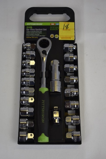 Pittsburgh 21 Piece Go-Thru Socket Set