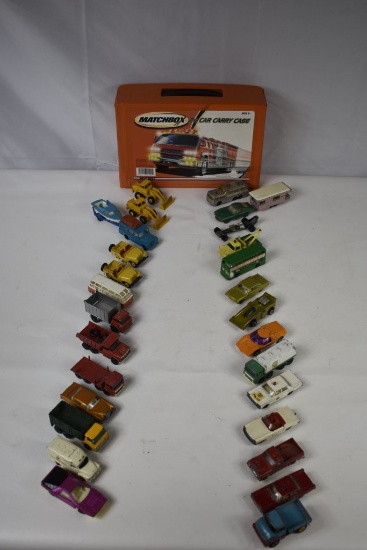 Vintage Matchbox Cars in Carrying Case
