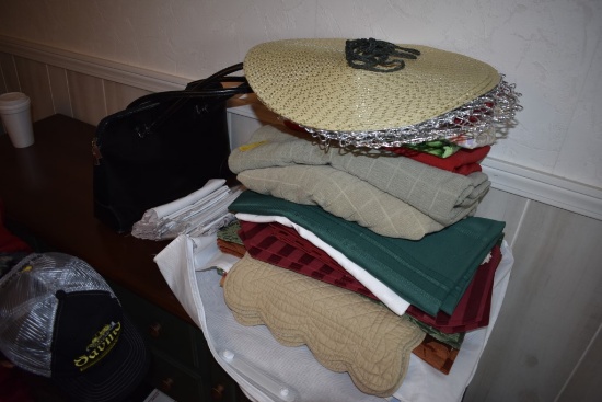 Group of Table Clothes and Purse
