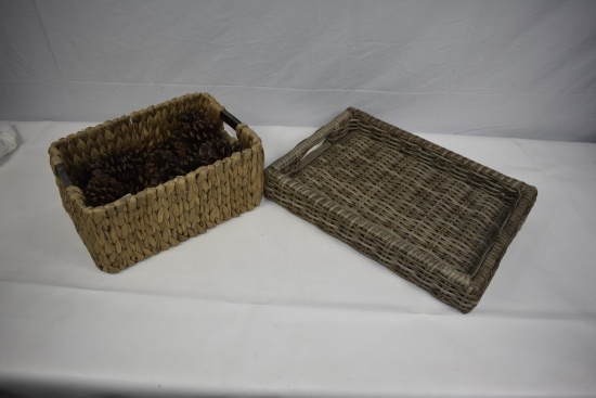 Two Baskets with Pine Cones