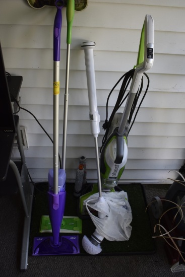 Two Swifters and Bissel Rug Shampooer