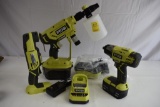 Group of Ryobi 18V Power Tools