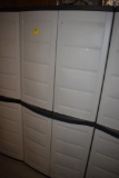 Four Tier Enclosed Plastic Shelf Unit with Bifold Doors