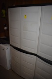 Four Tier Enclosed Plastic Shelf Unit with Bifold Doors