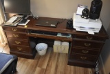Office Desk and Black Office Chair