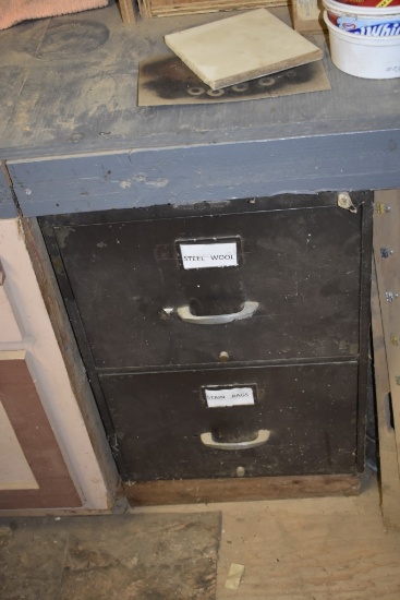 2 Drawer Filing Cabinet with Contents