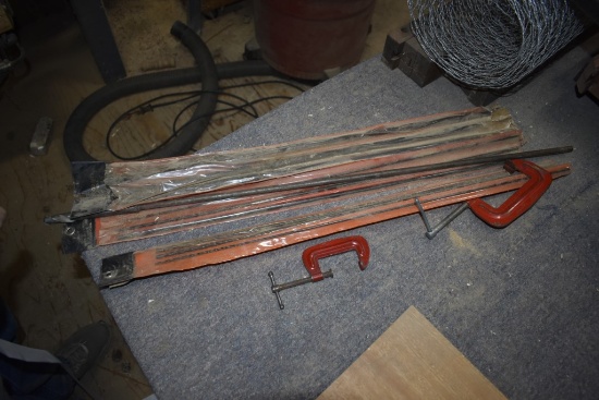 2 Clamps and 24" Drill Bits