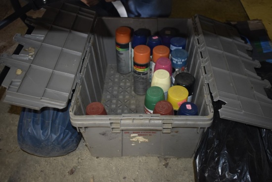 Tote of Spray Paint