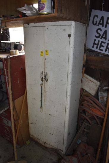 Bifold Metal Cabinet with Contents