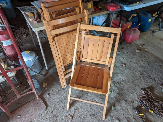 4 Wooden Folding Chairs
