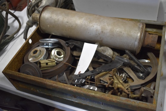 Wooden Box with Muffler, Pulley Wheels