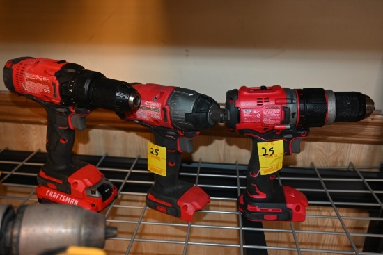 3 Craftsman 20V Drills and Impact