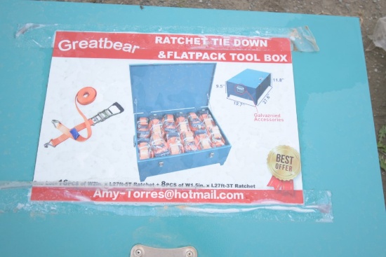 Greatbear 24 Pieces Ratchet Tie down Set in Metal Box