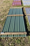 25 Pieces of 10' Sections of Green Corrugated Metal Paneling