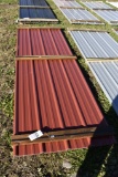 28 Pieces of 10' Sections of Red Corrugated Metal Paneling