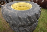 Pair of Power Mark 20.8-34 Tractor Tires on Rims