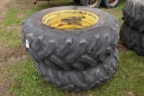 Pair of Kelly-Springfield 18.4-34 Tractor Tires on Rims