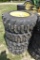 Set of 4 Forerunner 12-16.5 NHS Skidsteer Tires on 8 Lug Rims