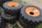 Set of 4 Forerunner 12-16.5 Skid Steer Tires on 8 Lug Rims