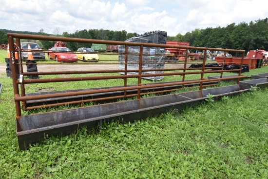 24' x 68" Heavy Duty Corral Panel With Built in Feed Trough