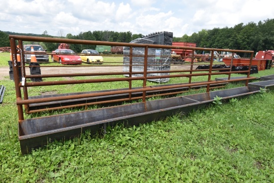 24' x 68" Heavy Duty Corral Panel With Built in Feed Trough