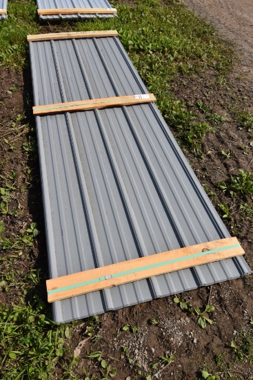 30 Pieces of 10' Sections of Gray Corrugates Metal Paneling