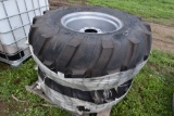 Pair of Titan 19.5L-24 Tractor Tires on 8 Lug Rims