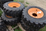 Set of 4 Forerunner 12-16.5 Skid Steer Tires on 8 Lug Rims