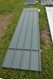 30 Pieces of 12' Sections of Green Corrugated Metal Paneling