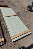 30 Pieces of 10' Sections of Light Green Corrugated Metal Paneling
