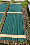 30 Pieces of 10' Sections of Green Corrugated Metal Paneling