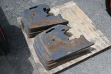 12 Massey Ferguson 80 lb. Suitcase Weights off of Oliver 77 Pulling Tractor