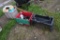 2 Totes of Misc items and Lawn Seeder