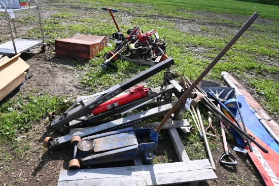 Pittsburgh 1 Ton Hoist and Floor Jack