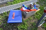 Group of Milk Bottles, Nerf Toys an Little Table Saw